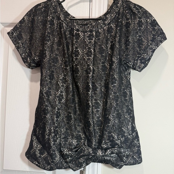 Marc by Marc Jacobs Black Metallic Medallion Lace Bow Detail Top XS - Picture 6 of 6